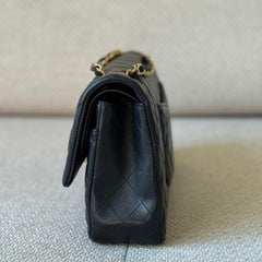 Chanel Black Medium Quilted Lambskin Double Flap Bag