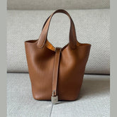 Hermès Gold Leather Picotin 18 PHW - Stamp B with Entrupy Certificate