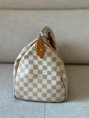Louis Vuitton Damier Azur Speedy 35 Top Handle Bag