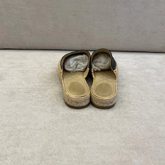 Chanel Black Leather Espadrilles Mules - Size 40