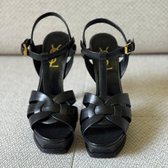 Saint Laurent Black Tribute Sandals - Size 37