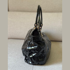 Gucci Abbey D-Ring Black Patent Leather Shoulder Bag