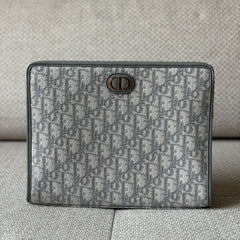 Christian Dior Grey Oblique Montaigne Pouch
