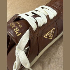 Prada Brown Leather Backless Sneakers - Size 37