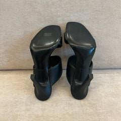 Louis Vuitton Drapy Mules in Black Leather - Size 37