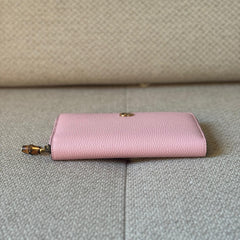 Gucci Light Pink GG Marmont Zip-Around Wallet