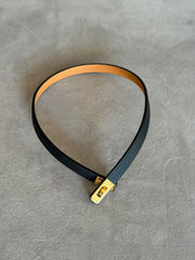 Hermès Black Kelly Choker with Gold Hardware