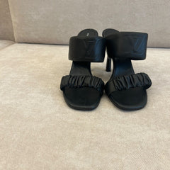 Louis Vuitton Drapy Mules in Black Leather - Size 37