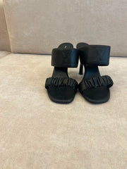 Louis Vuitton Drapy Mules in Black Leather - Size 37