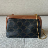 Céline Triomphe Canvas Clutch on Chain