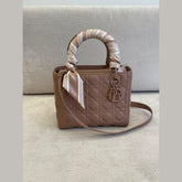 Christian Dior Medium Nude Lady Dior with Strap & Twilly