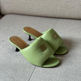 Loewe Anagram Green Padded Mules - Size 39