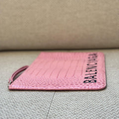 Balenciaga Pink Ville Logo Pouch