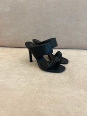 Louis Vuitton Drapy Mules in Black Leather - Size 37