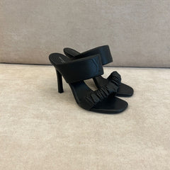 Louis Vuitton Drapy Mules in Black Leather - Size 37