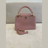 Louis Vuitton Capucines PM Pink Taurillon Leather with Flower Crown Embellishment