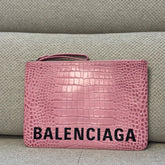Balenciaga Pink Ville Logo Pouch