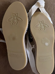 Gucci Denim Wedge Espadrille Sandals - Size 37