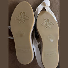 Gucci Denim Wedge Espadrille Sandals - Size 37