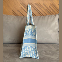 Christian Dior Baby Blue Medium Oblique Book Tote with Entrupy Certificate