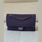 Chanel 2.55 Reissue Flap Bag Jumbo Purple Quilted Fabric