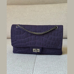 Chanel 2.55 Reissue Flap Bag Jumbo Purple Quilted Fabric