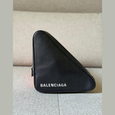 Balenciaga Black Leather Triangle Pouch