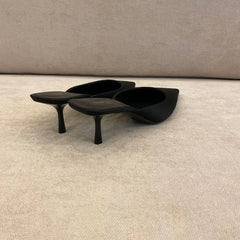 Saint Laurent Black Satin Mules - Size 41
