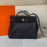 Hermès Black Herbag Zip 31 with GHW Top Handle Bag - Stamp K