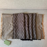 Gucci GG Brown Silk & Wool Square Scarf