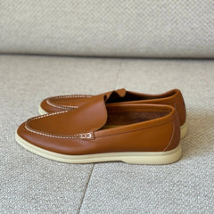 Loro Piana Tan Leather Summer Walk Loafers - Size 41