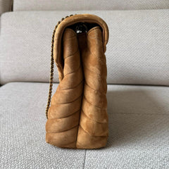 Saint Laurent Tan Loulou Medium Suede Chain Bag