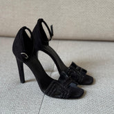 Hermès 105 Joy Sandals with Crystal Embellished Acrane Motif - Size 38.5
