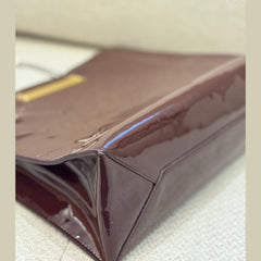 Balenciaga Burgundy Patent Leather Cable Tote