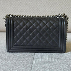 Chanel Black Caviar Medium Boy Shoulder Bag