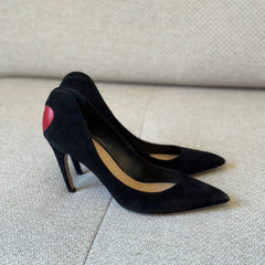 Christian Dior Black Suede Pointed Toe Pumps - Size 39½