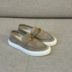 Hermès Game Slip-On Sneakers in Beige Suede - Size 38.5