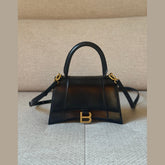Balenciaga Black Hourglass Top Handle Bag with Strap