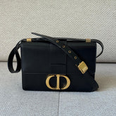 Christian Dior Black Dior Montaigne with Gold Hardware Shoulder Bag