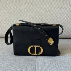 Christian Dior Black Dior Montaigne with Gold Hardware Shoulder Bag