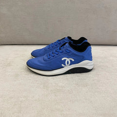 Chanel Mesh Lycra Thermoplastic Blue Sneakers - Size 38