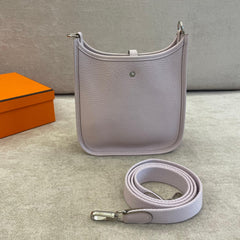 Hermès Mauve Clemence Leather Mini Evelyne