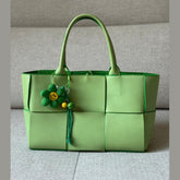 Bottega Veneta Green Parakeet Arco Tote Bag in Leather