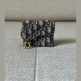 Dior Saddle Lotus Wallet in Blue Dior Oblique Jacquard