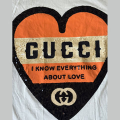 Gucci Oversized Sequin Love T-Shirt - Size XS