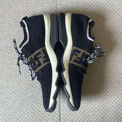 Fendi Black Rockocko Knit Sneakers - Size 39