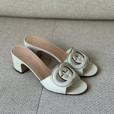 Gucci Ivory Interlocking G Mules - Size 39