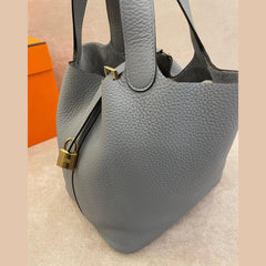 Hermès Picotin 22 Gris Pantin Gold Hardware