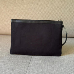 Saint Laurent Black Fabric Rive Gauche Clutch