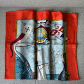 Hermès “Christophe Colomb Découvre L’Amérique” Silk Jacquard Scarf 90